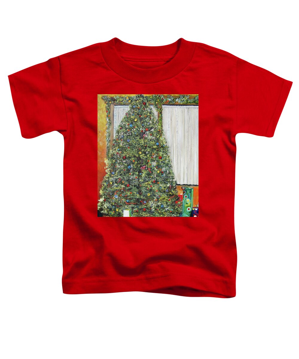 Christmas Tree Toddler T-Shirt featuring the painting The Blessing/Tree by Anitra Handey-Boyt