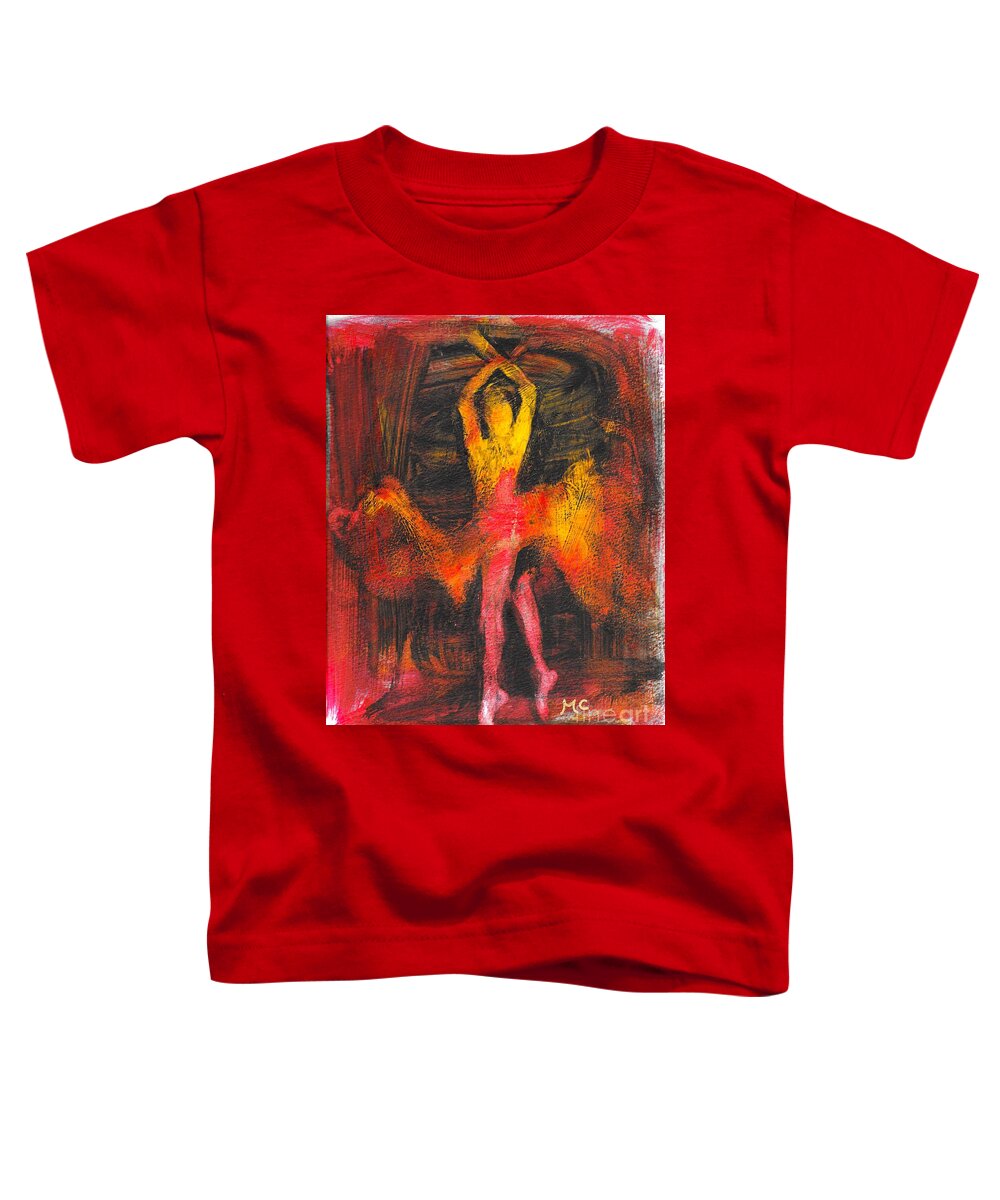 Dancer Toddler T-Shirt featuring the mixed media The Performer by Mafalda Cento