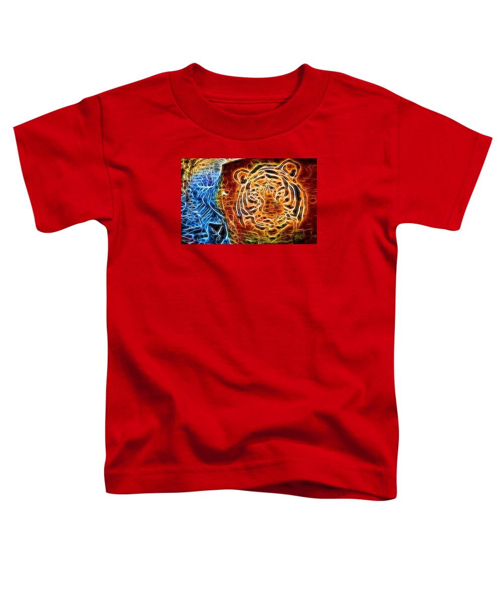 Aged Toddler T-Shirt featuring the photograph Neon Face of Tiger by John Williams