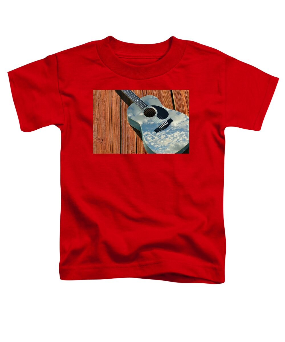 Guitar Toddler T-Shirt featuring the photograph Touch The Sky by Laura Fasulo
