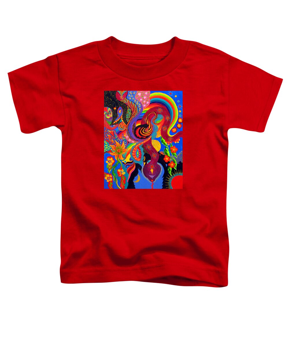 Abstract Toddler T-Shirt featuring the painting Serpent Descending by Marina Petro