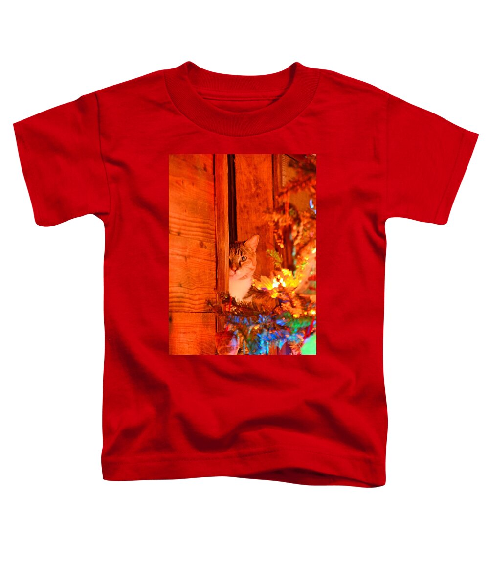 Waiting For Santa Toddler T-Shirt featuring the photograph Waiting For Santa by Lisa Wooten