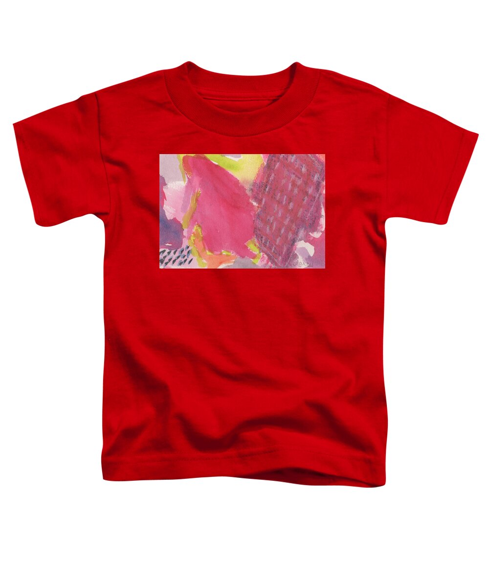 Watercolor Toddler T-Shirt featuring the painting Watercolor Abstract - Pomegranate by Marcy Brennan