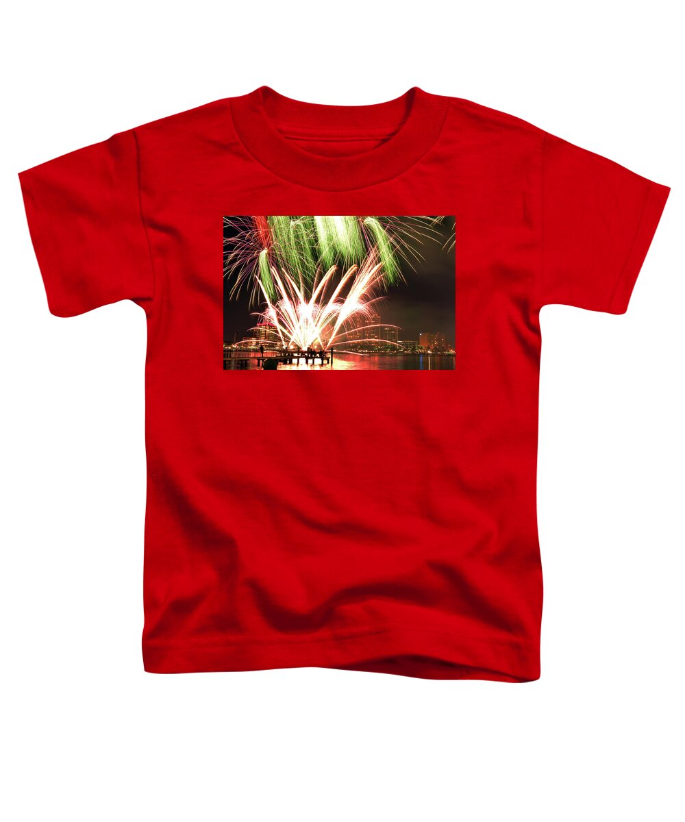 Delray Toddler T-Shirt featuring the photograph West Palm Beach Sunfest Fireworks 4 by Ken Figurski