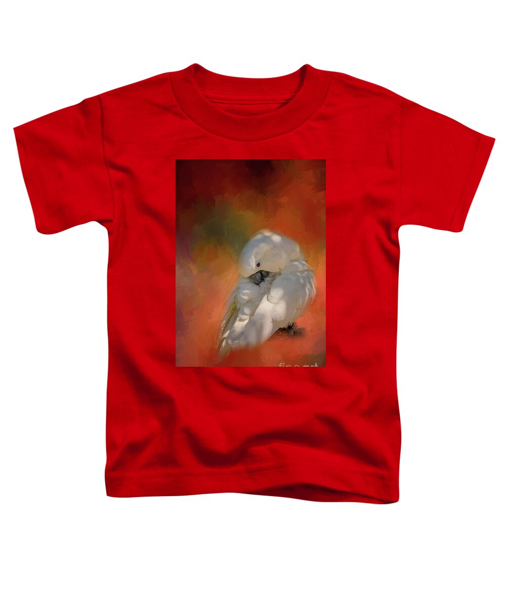 White Cockatoo Toddler T-Shirt featuring the photograph White Beauty by Eva Lechner