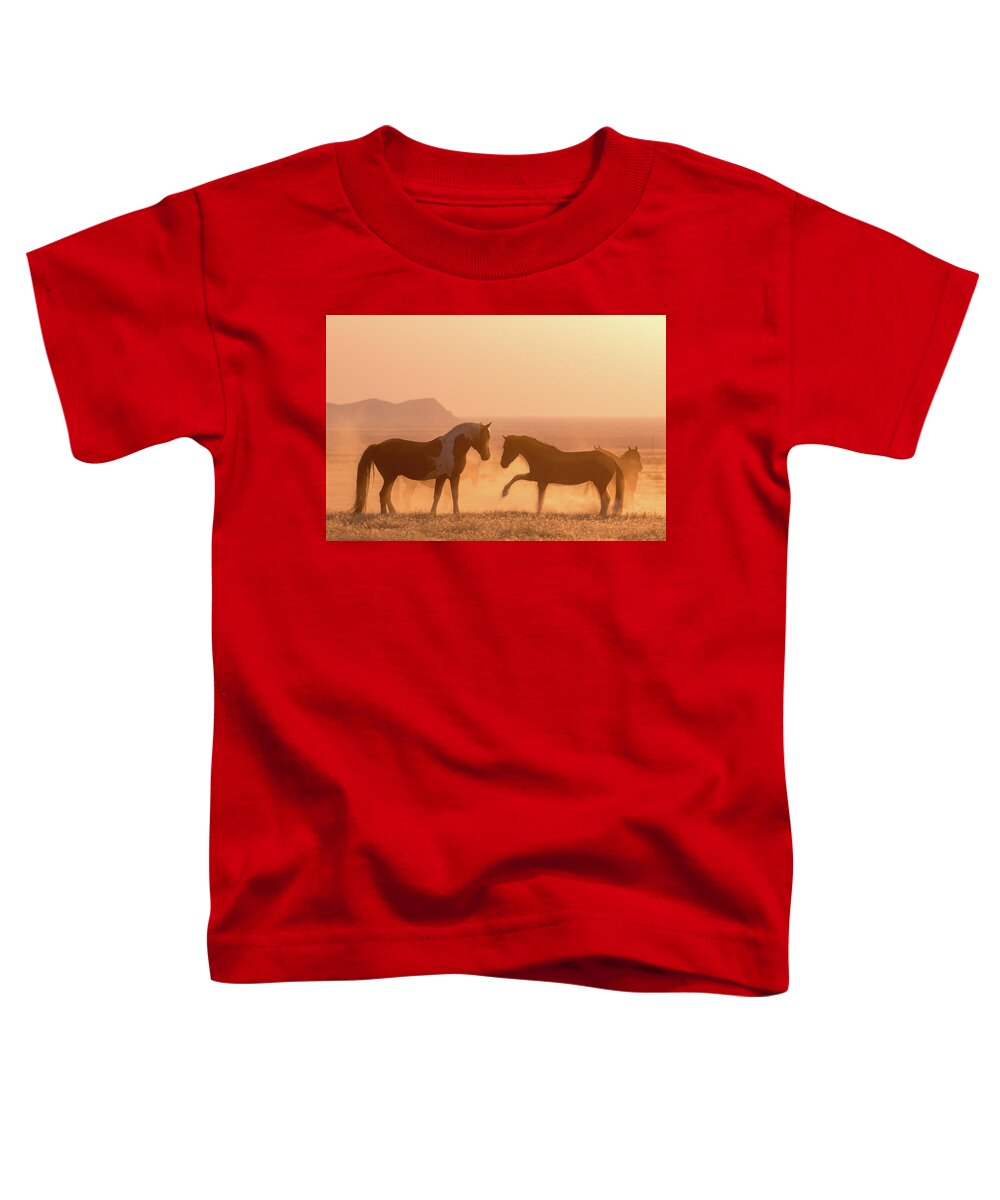 Horse Toddler T-Shirt featuring the photograph Wild Horse Glow by Wesley Aston