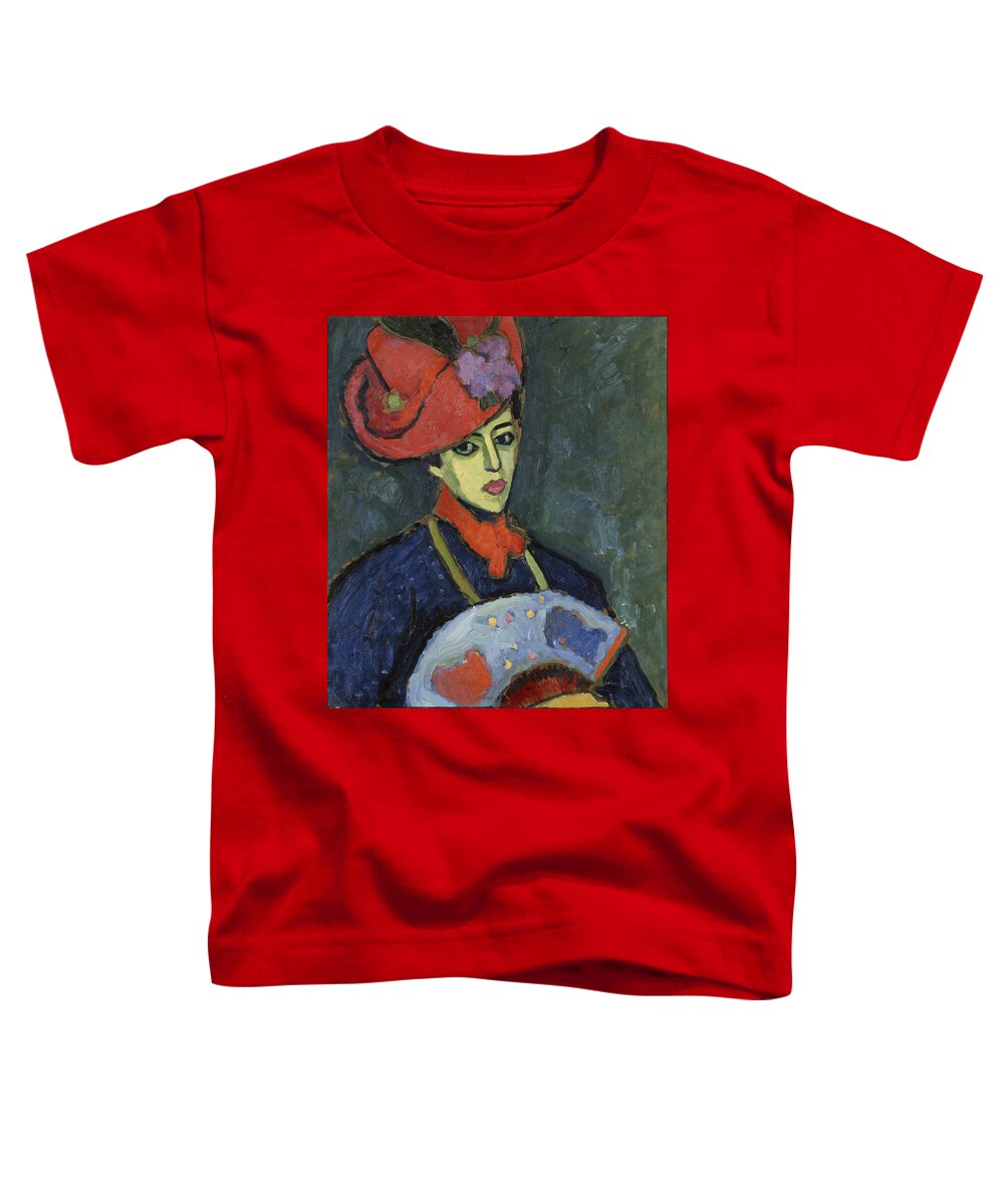 Schokko With Red Hat By Alexei Jawlensky Toddler T-Shirt featuring the painting Schokko with Red Hat #1 by Alexei Jawlensky