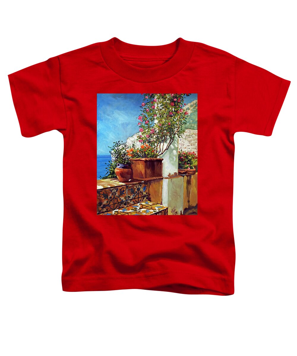 Landscape Toddler T-Shirt featuring the painting Amalfi Coast Impressions by David Lloyd Glover