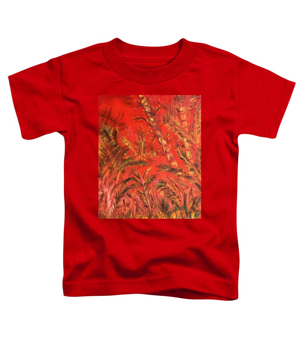 Bamboo Forest Toddler T-Shirt featuring the painting Bamboo Forest by Michael Silbaugh