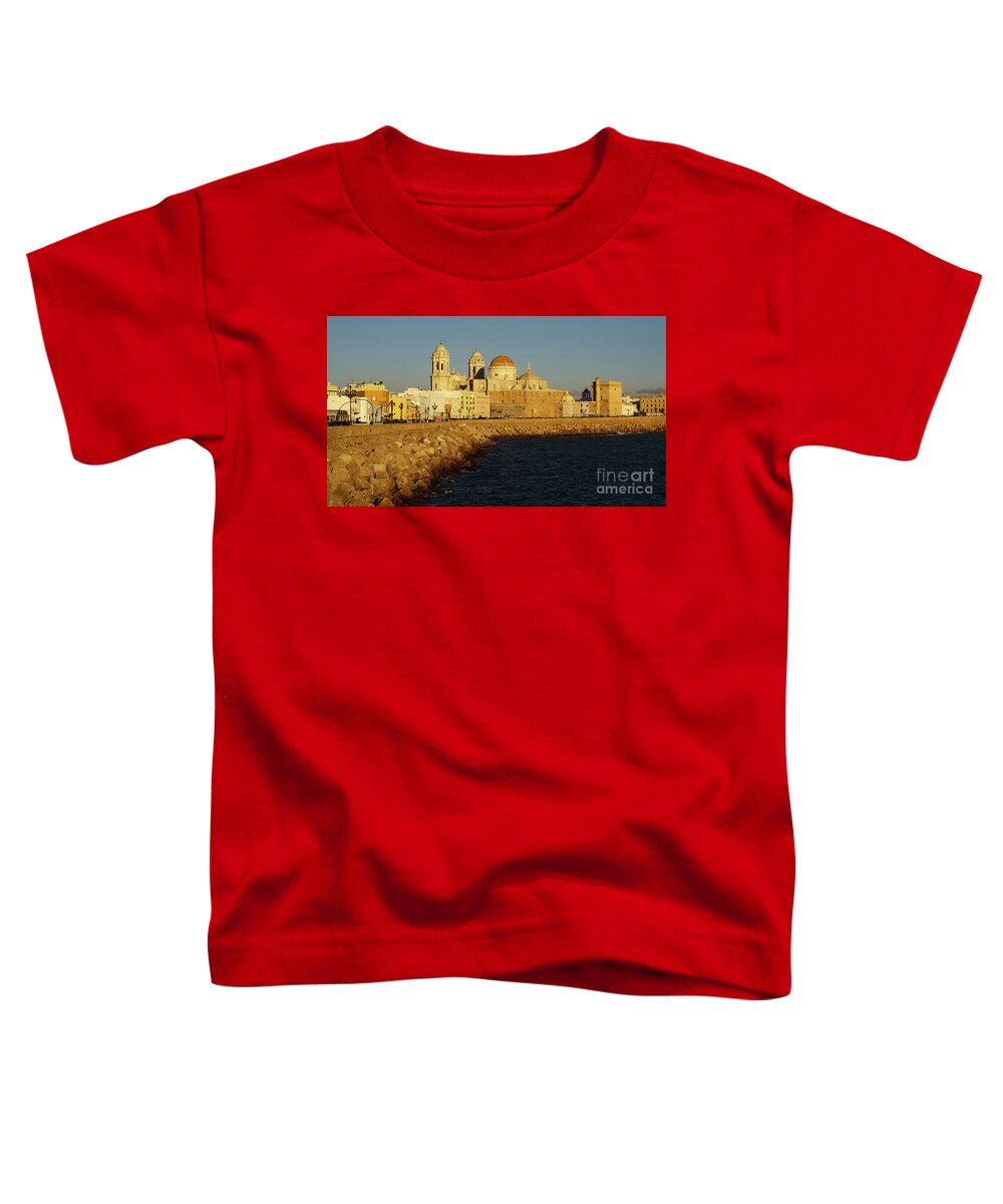 Spain Toddler T-Shirt featuring the photograph Cadiz Cathedral from Southern Field Spain by Pablo Avanzini