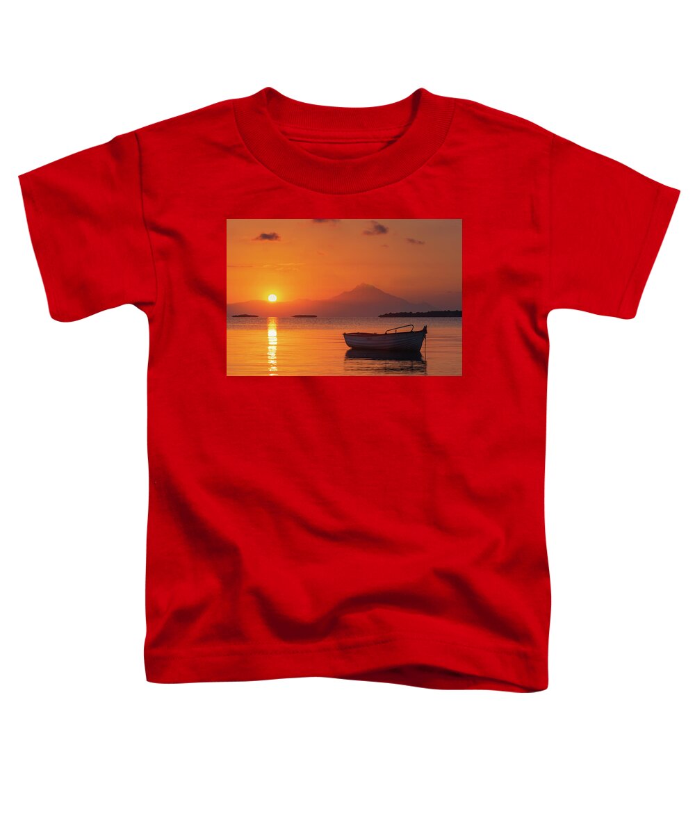Aegean Sea Toddler T-Shirt featuring the photograph Chalkidiki Sunrise by Evgeni Dinev