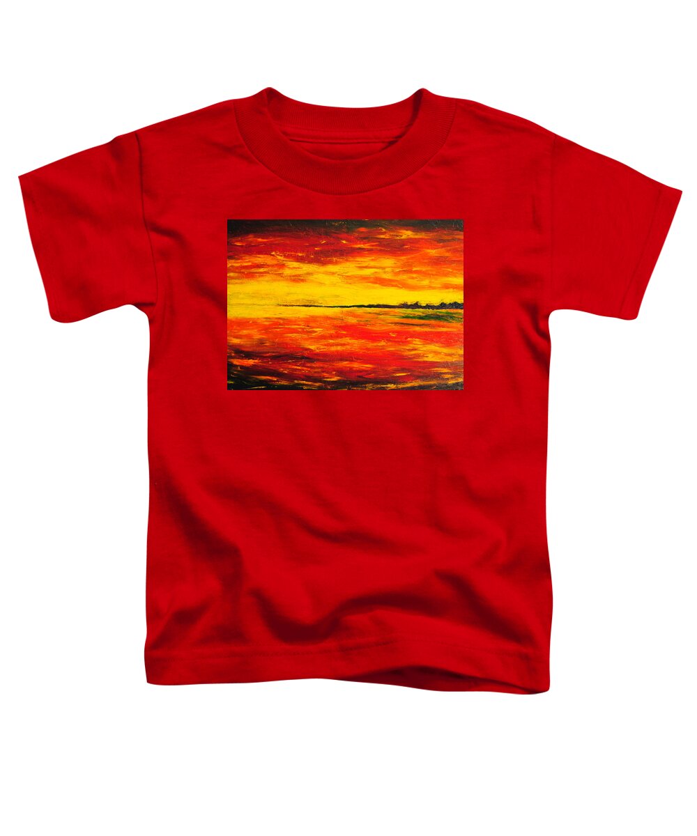 Sunset Toddler T-Shirt featuring the painting Chasing the sunset by Chiara Magni