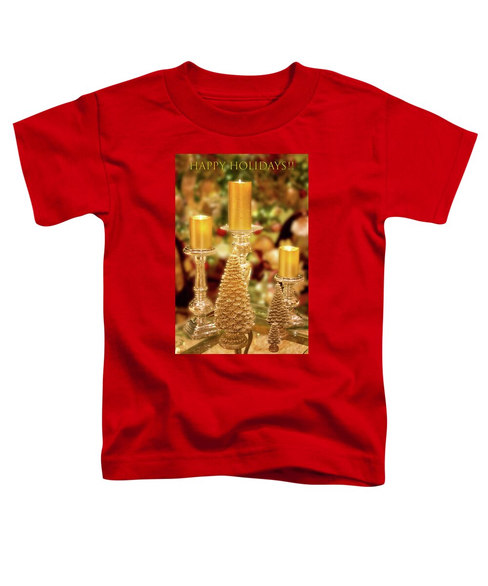 Christmas Toddler T-Shirt featuring the photograph Christmas Candles Greeting by Mark Andrew Thomas