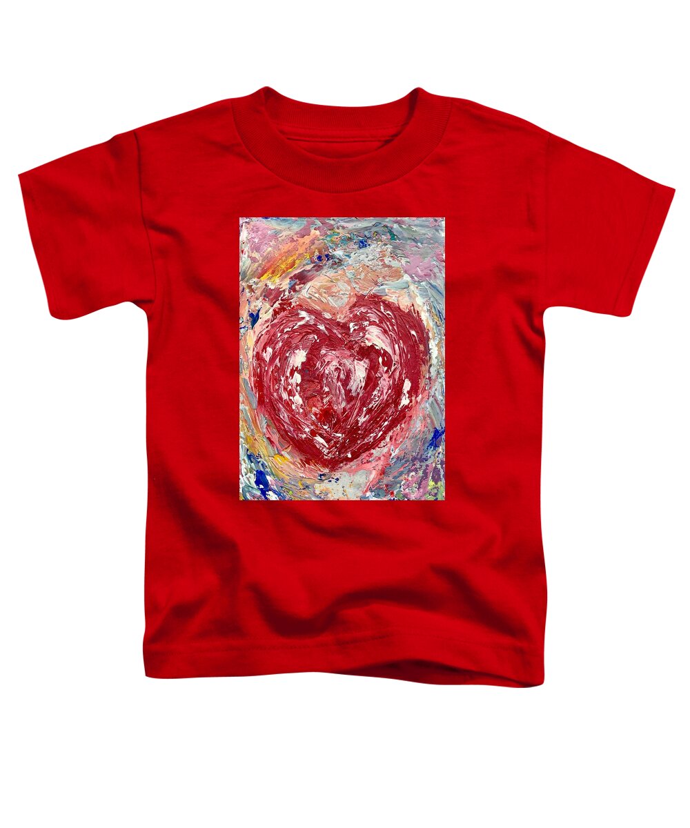 Heart Toddler T-Shirt featuring the painting Coeur by Victoria Lakes