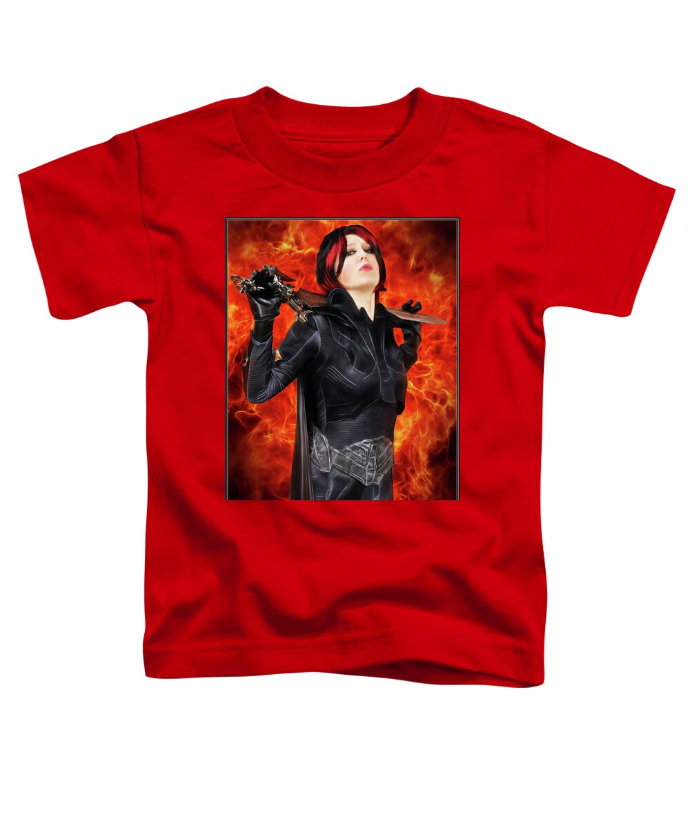 Sword Toddler T-Shirt featuring the photograph Dark Heroine With A Sword by Jon Volden