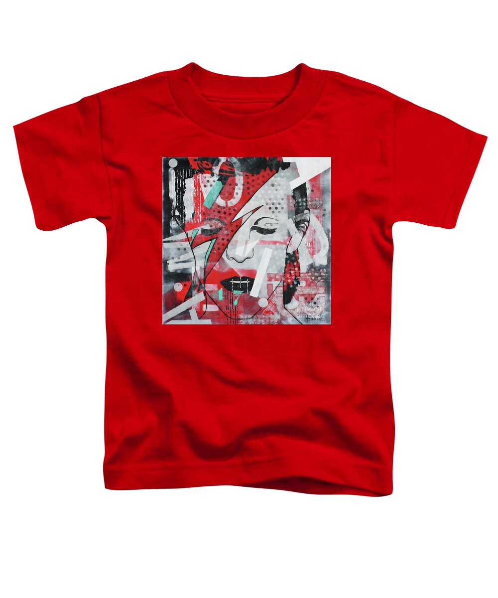 David Bowie Toddler T-Shirt featuring the painting David Bowie 47 by Kathleen Artist PRO
