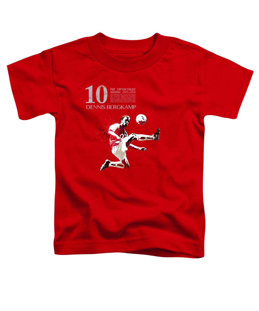 World Cup Toddler T-Shirt featuring the painting Dennis Bergkamp - invincibles arsenal by Art Popop