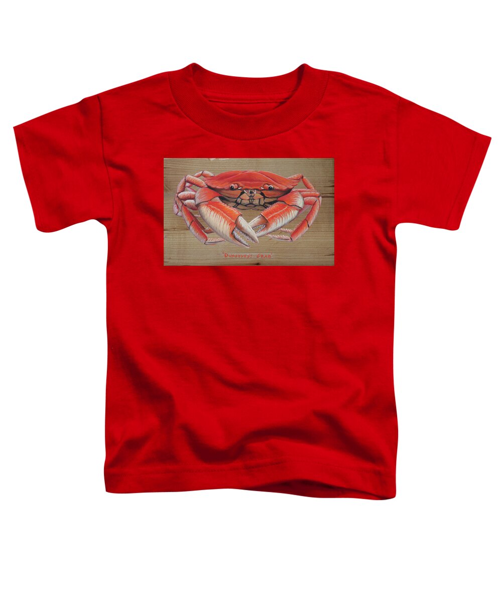 Dungeness Crab Toddler T-Shirt featuring the painting Dungeness Crab by Kevin Hughes