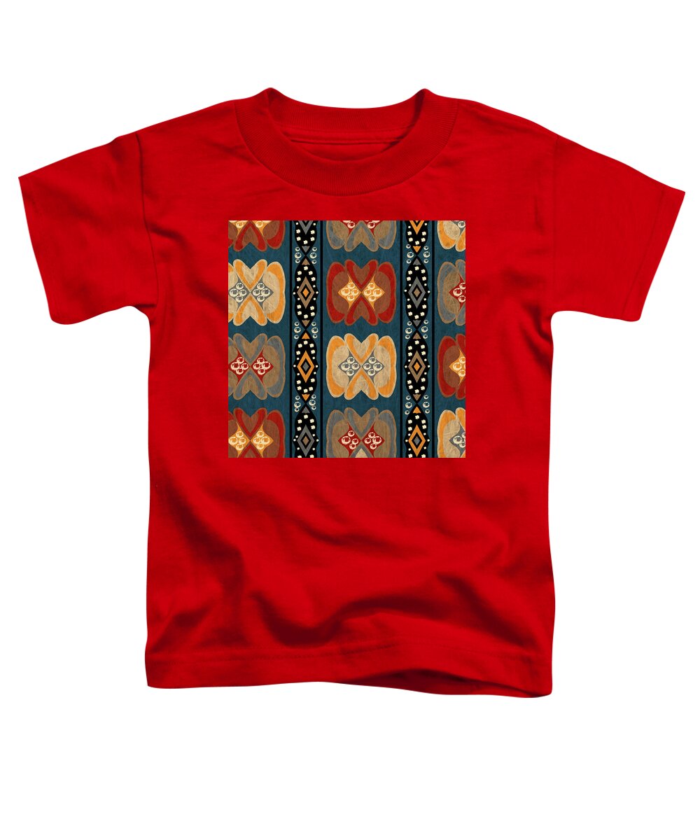 East Africa Toddler T-Shirt featuring the digital art East African Heart and Diamond Stripe Pattern by Sand And Chi