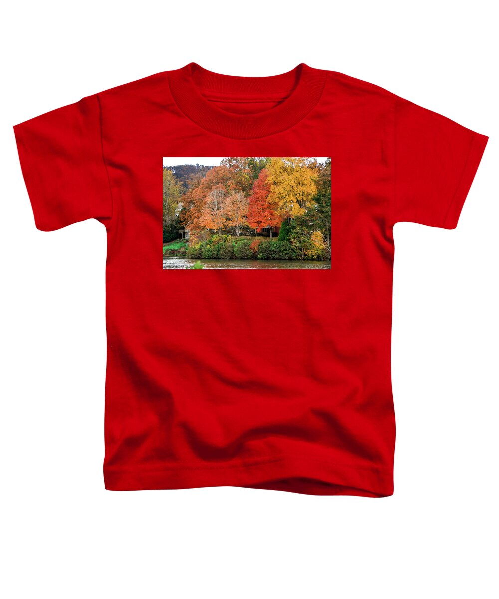 Fall Toddler T-Shirt featuring the photograph Fall at the Lake by Chuck Brown