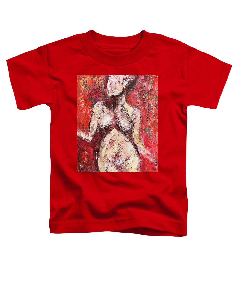 Nude Toddler T-Shirt featuring the painting Female Nude by Sharon Sieben