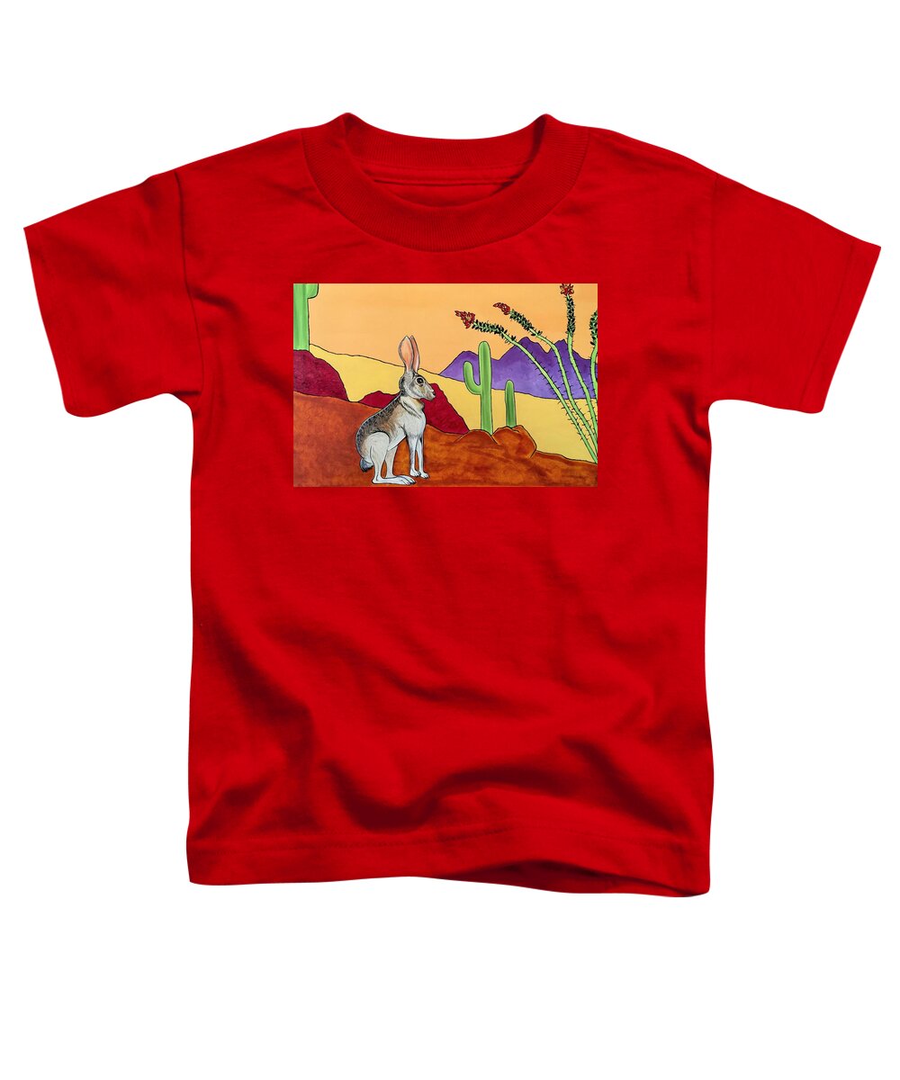 Jack Rabbit Toddler T-Shirt featuring the painting Goliath by Sonja Jones