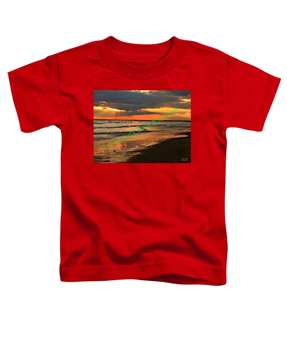 Ocean Toddler T-Shirt featuring the photograph Night Lights New England by Heather M Photography