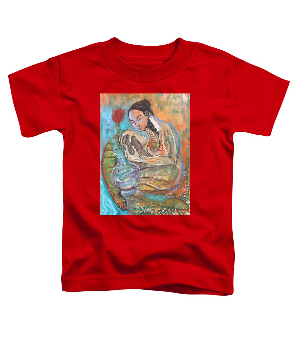Ricardosart37 Toddler T-Shirt featuring the painting Nurturing by Ricardo Penalver deceased