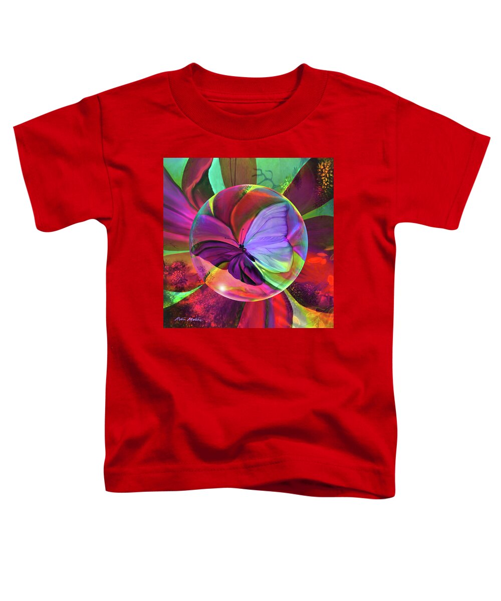 Butterfly Toddler T-Shirt featuring the digital art Papillon de Grace by Robin Moline