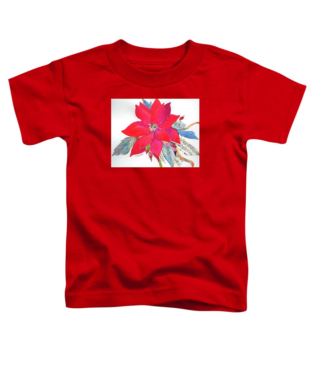 Poinsettia Toddler T-Shirt featuring the painting Poinsettia by Sue Kemp