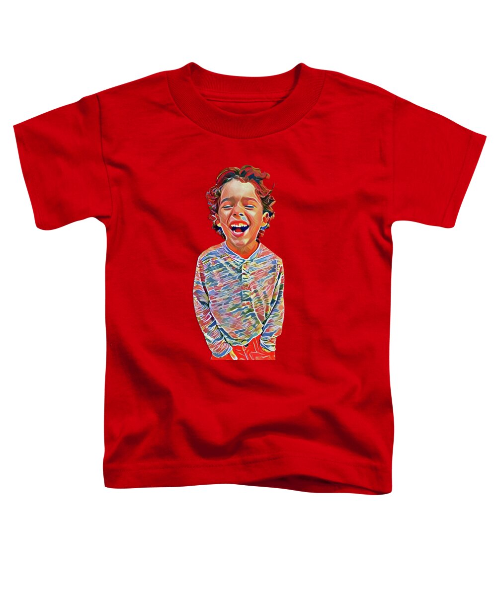 Portrait Toddler T-Shirt featuring the digital art Portrait of a Happy Child by Diego Taborda