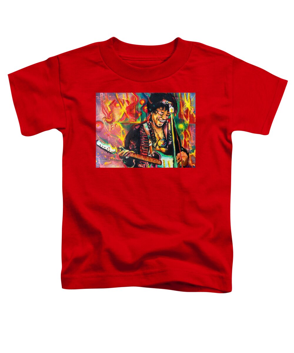 Jimi Hendrix Toddler T-Shirt featuring the painting Purple Haze by Eric Dee