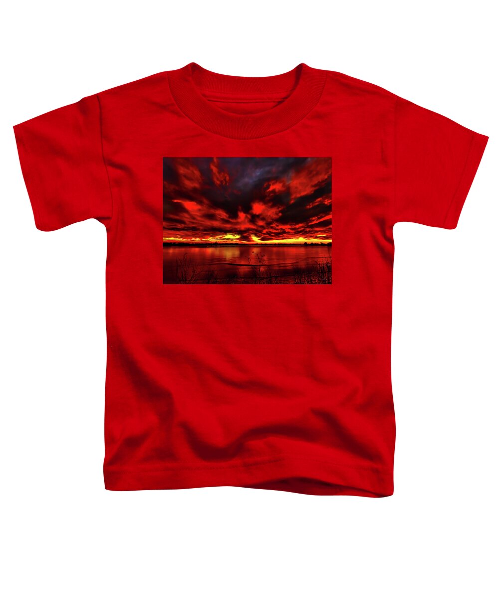 Sunset Toddler T-Shirt featuring the photograph Red Sunset by Shane Bechler
