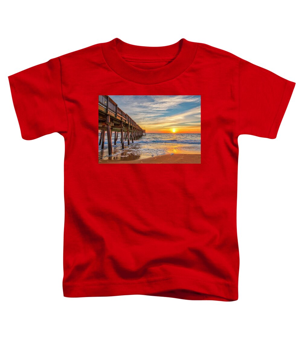 Sunrise Toddler T-Shirt featuring the photograph Sandbridge Gold by Donna Twiford