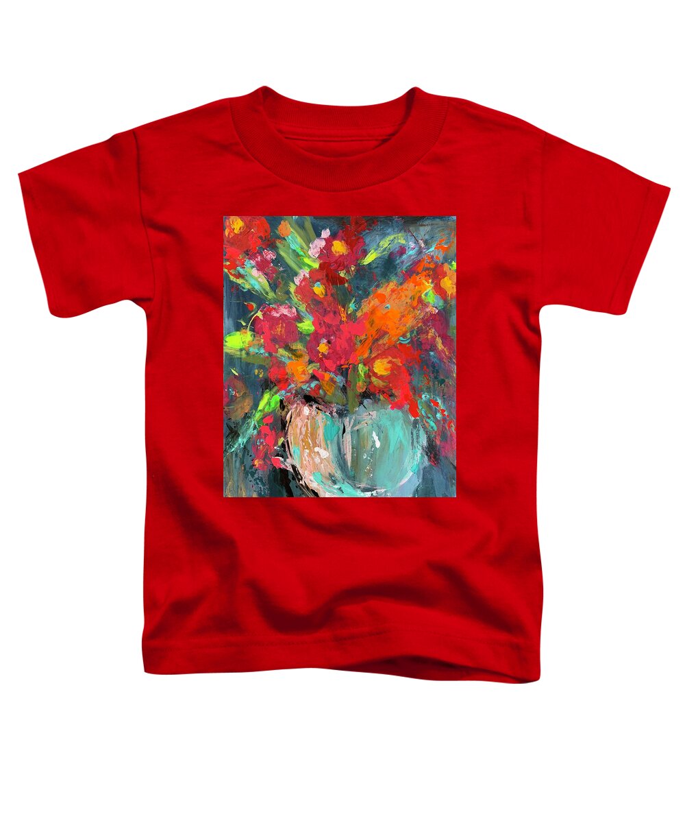 Abstract Toddler T-Shirt featuring the painting Sit Still Look Pretty by Bonny Butler
