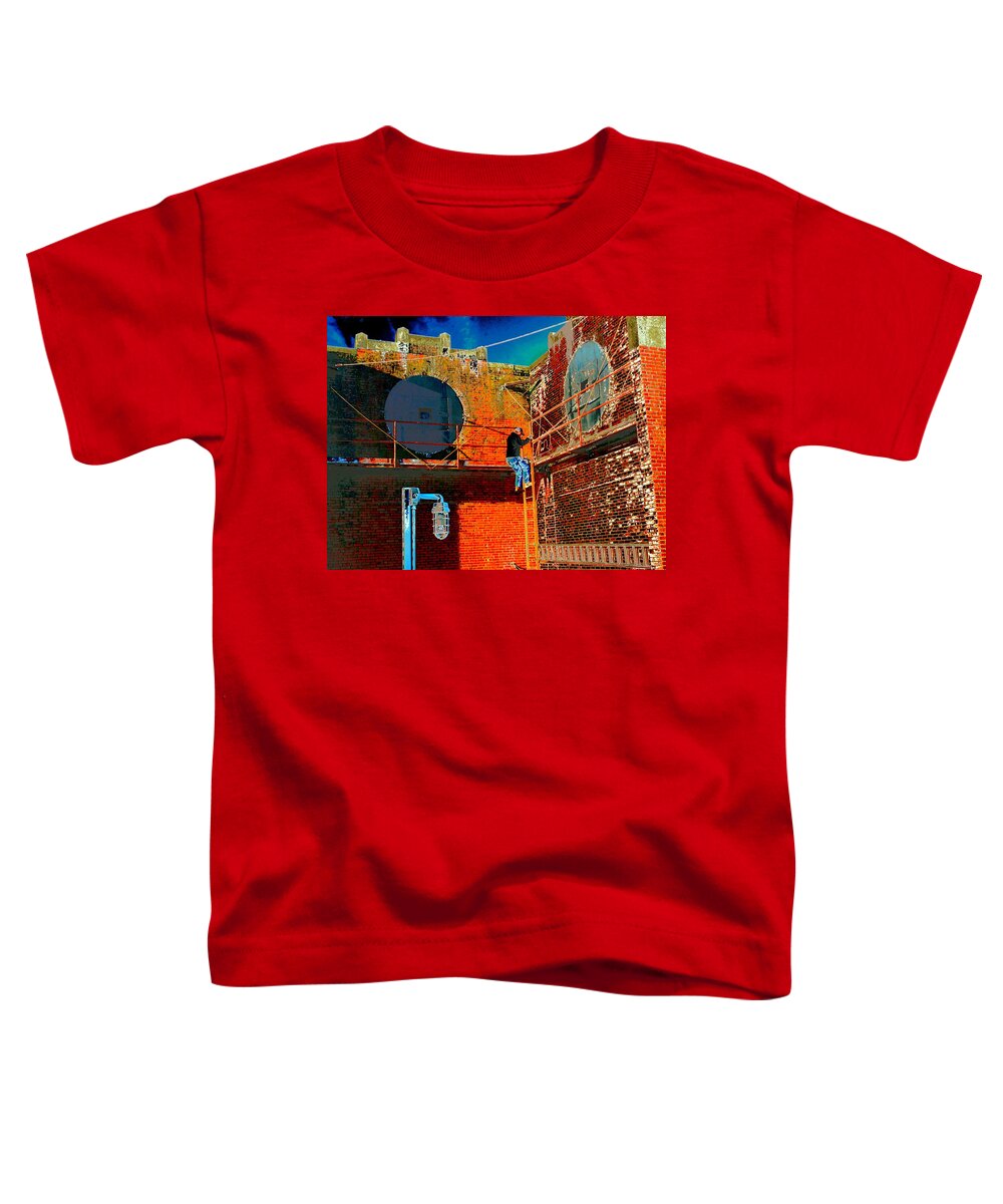 Telechron Toddler T-Shirt featuring the digital art Telechron Towers by Cliff Wilson