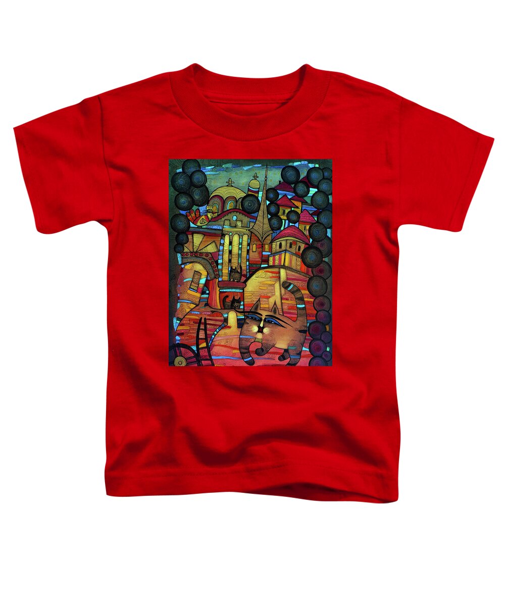 Albena Toddler T-Shirt featuring the painting The Villages Of My Childhood by Albena Vatcheva