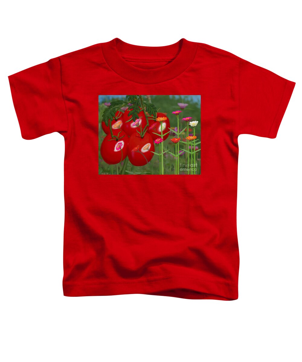 Tomatoes Toddler T-Shirt featuring the digital art Three Times The Beauty by Gary F Richards