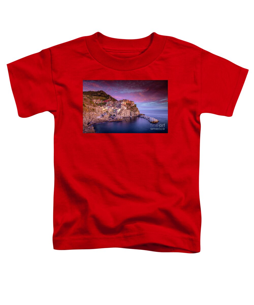 Marco Crupi Toddler T-Shirt featuring the photograph Tramonto Sunset in Manarola by Marco Crupi