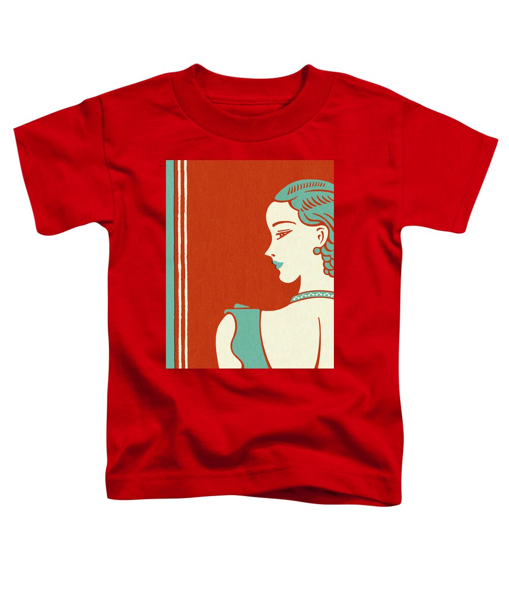 Adult Toddler T-Shirt featuring the drawing Woman Looking To The Left by CSA Images