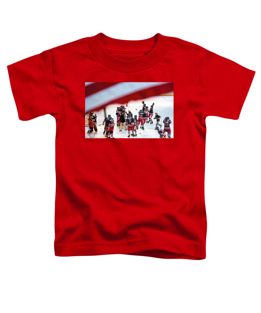 Hockey Toddler T-Shirt featuring the photograph 1980 Olympic Hockey Miracle On Ice Team by Russ Considine