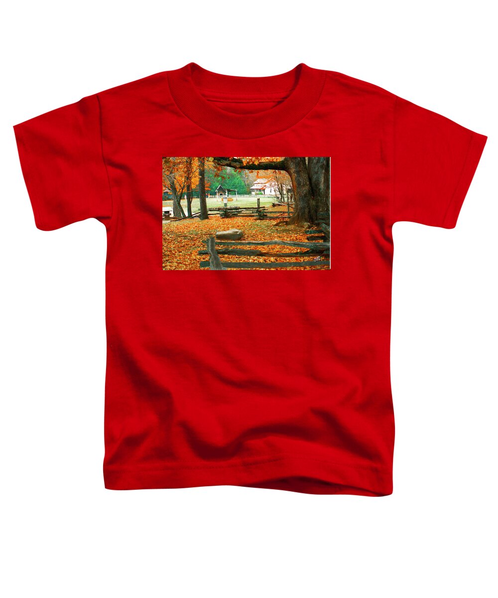 Autumn Toddler T-Shirt featuring the painting Autumn In Cades Cove #1 by CHAZ Daugherty