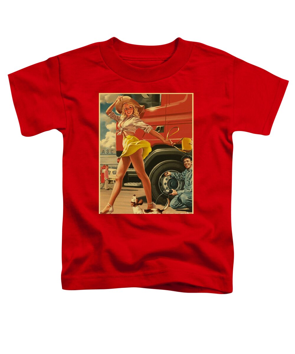 Pin Toddler T-Shirt featuring the photograph WW2 Pinup Girls #2 by Action