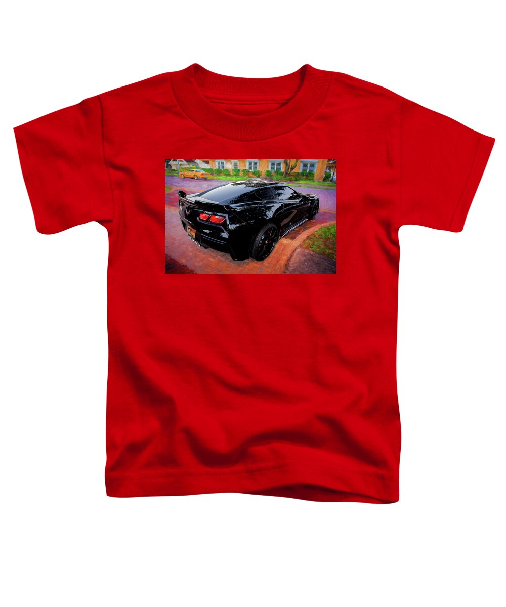 2014 Chevrolet Corvette C7 Toddler T-Shirt featuring the photograph 2014 Chevrolet Black Corvette C7 190 by Rich Franco