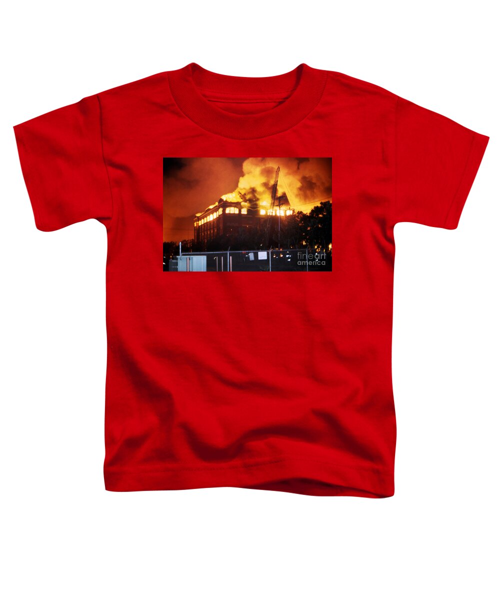 Fire Toddler T-Shirt featuring the photograph 9-02-85 Passaic, NJ Labor Day Fire, Conflagration #22 by Steven Spak