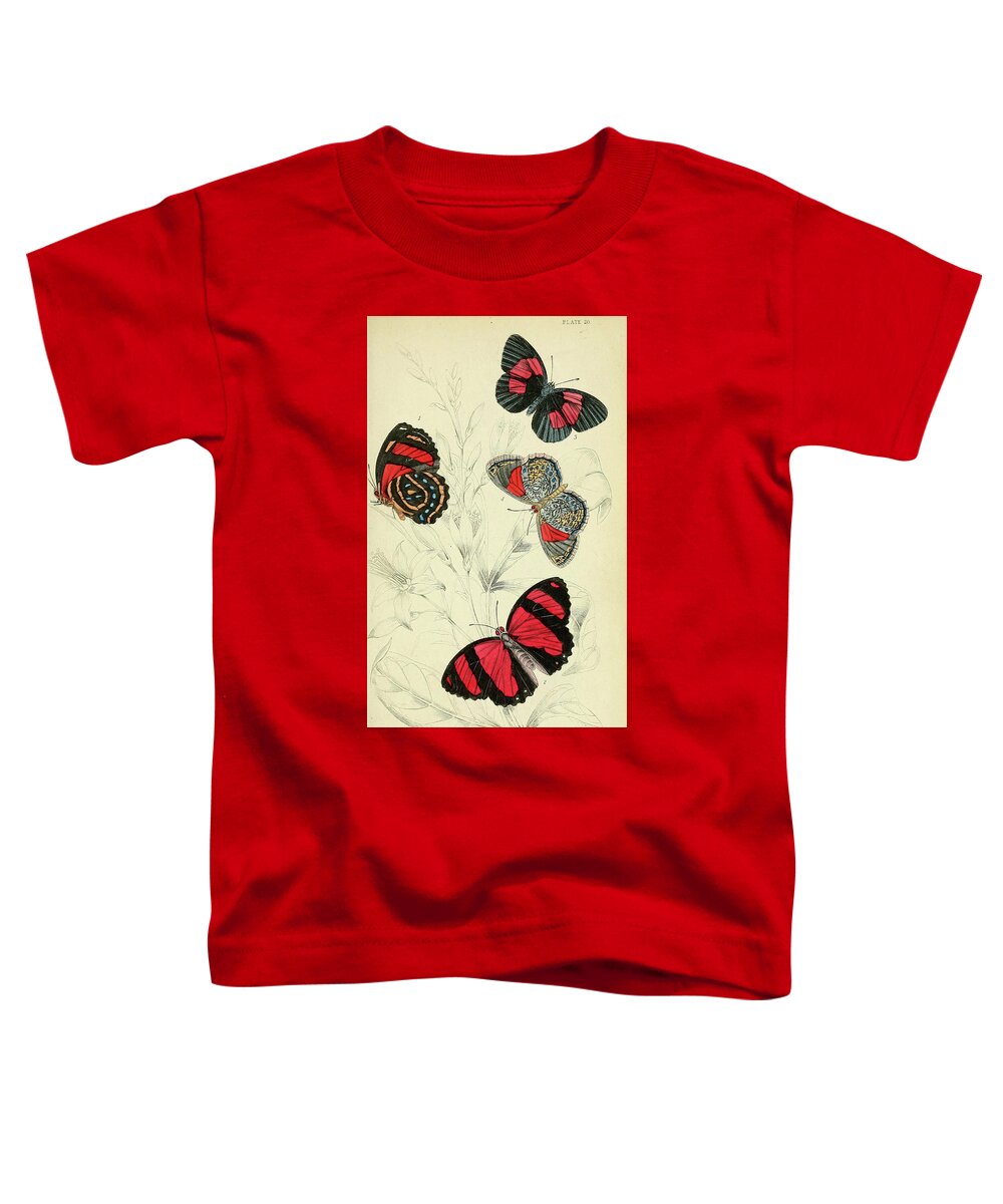 Butterflies Toddler T-Shirt featuring the mixed media Butterflies. William Jardine #3 by World Art Collective