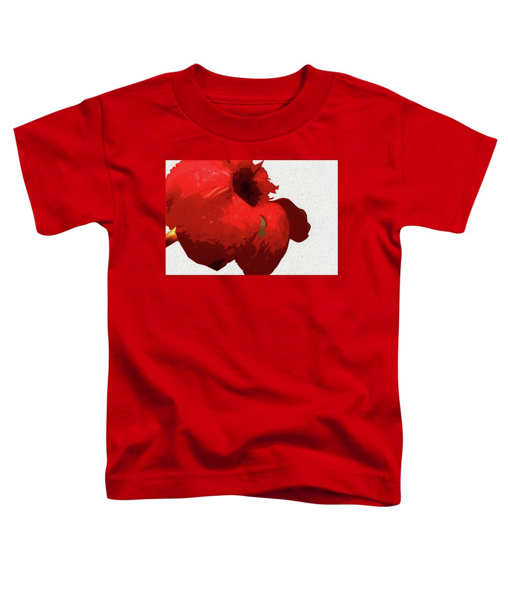 Abstract Toddler T-Shirt featuring the photograph Red Flower #2 by Reynaldo Williams