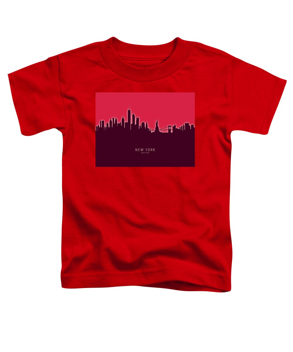 New York Toddler T-Shirt featuring the digital art New York Skyline #67 by Michael Tompsett