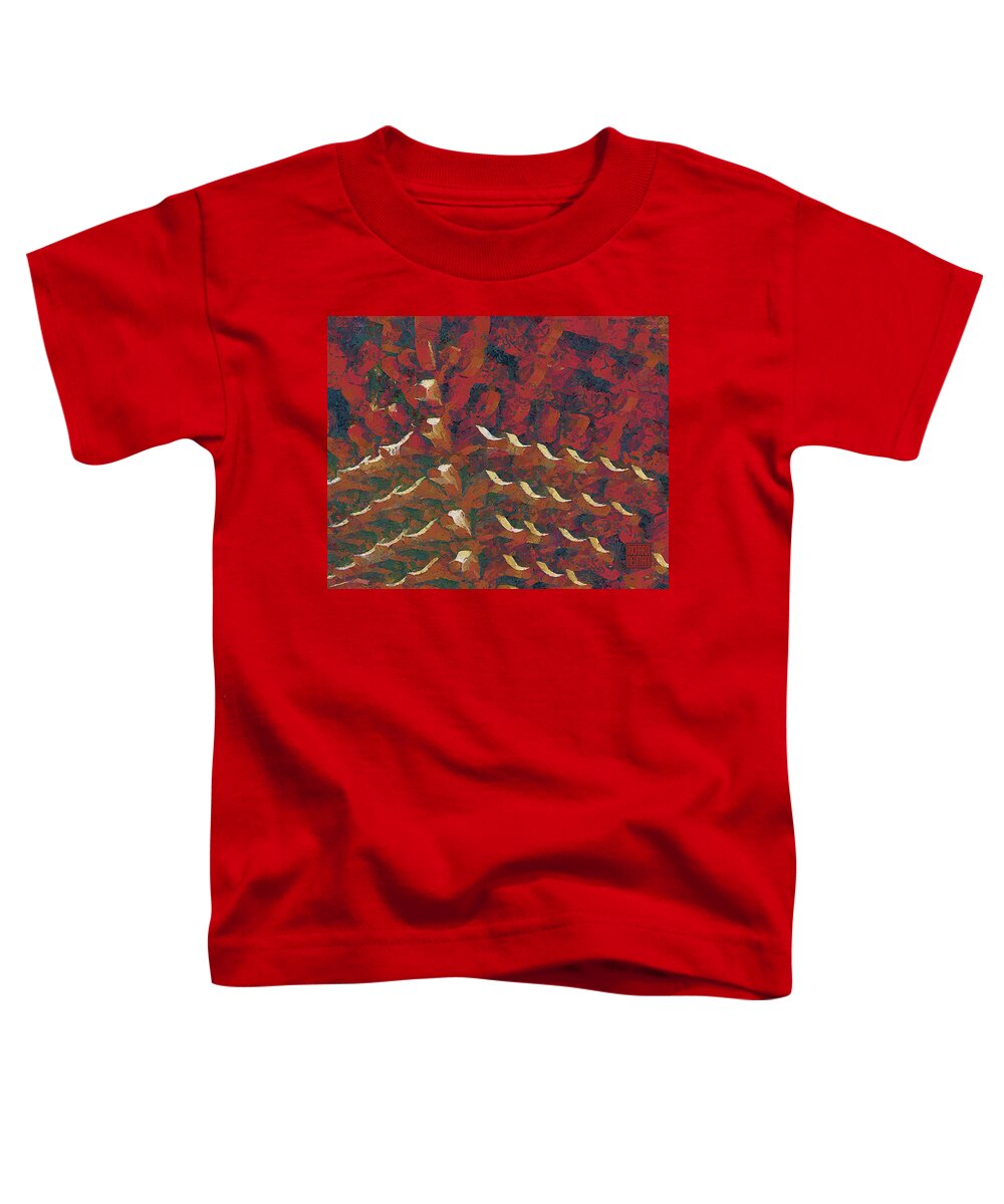 Architecture Toddler T-Shirt featuring the mixed media 675 Under Roof Woodwork Pattern Great Mosque, Xian, China #1 by Richard Neuman Abstract Art
