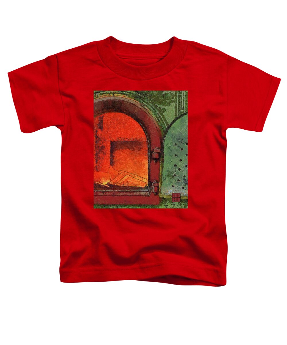 Architecture Toddler T-Shirt featuring the mixed media 844 Burning Ancestor Offerings, Leh Cherng Temple, Pingtung, Taiwan by Richard Neuman Abstract Art